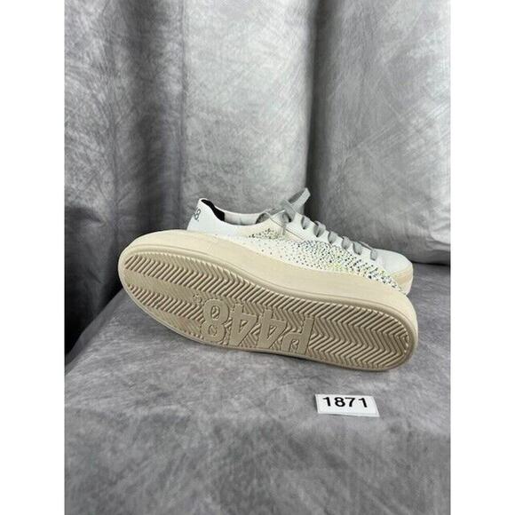 P448 "Thea" Sneaker in Galu w/Rhinestones (Cream/Gray) Sz US - 8.5, Eu - 39 - Picture 8 of 9
